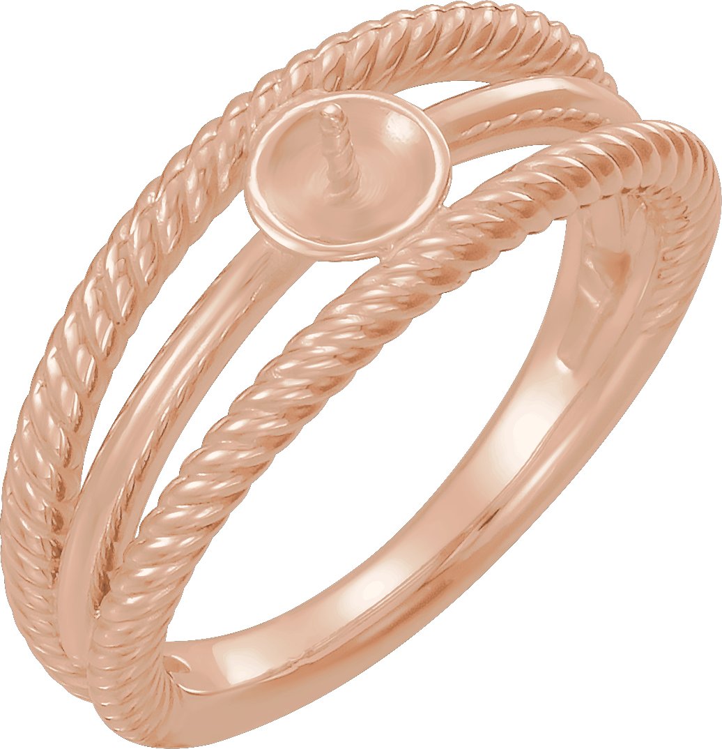 Pearl Negative Space Rope Ring