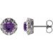 14K White 6 mm Natural Amethyst & 1/4 CTW Natural Diamond Halo-Style Earrings