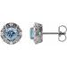 Platinum 5 mm Natural Aquamarine & 1/6 CTW Natural Diamond Halo-Style Earrings