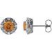 Platinum 6 mm Natural Citrine & 1/4 CTW Natural Diamond Halo-Style Earrings