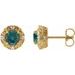 14K Yellow 5 mm Lab-Grown Alexandrite & 1/6 CTW Natural Diamond Halo-Style Earrings