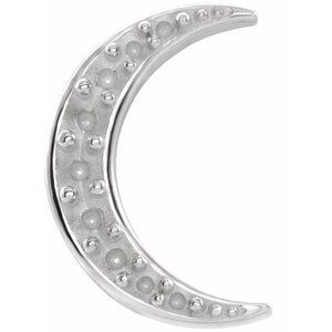 Sterling Silver Crescent Moon Single Earring Mounting