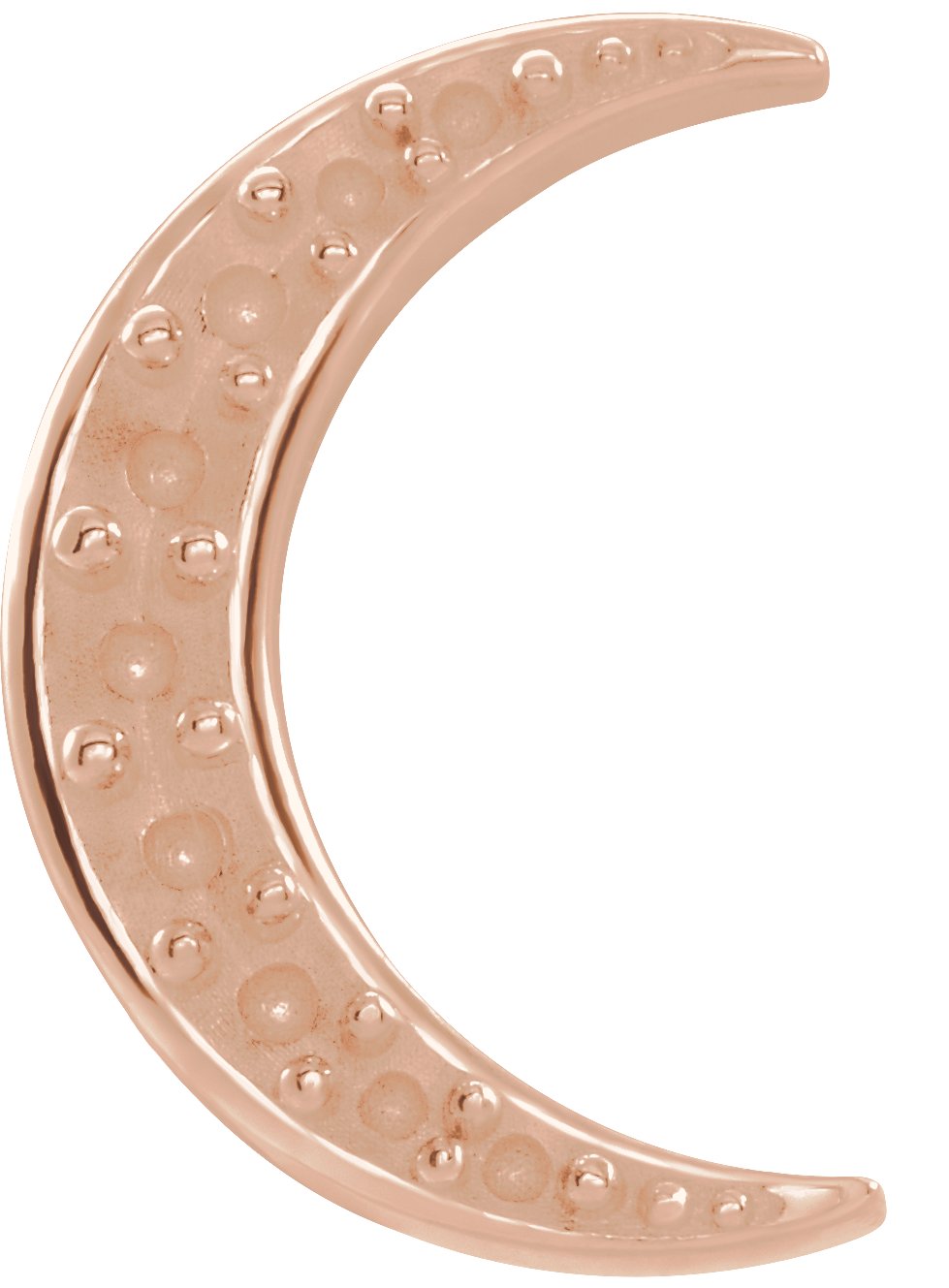14K Rose Crescent Moon Single Earring Mounting