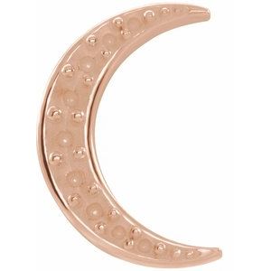 14K Rose Crescent Moon Single Earring Mounting