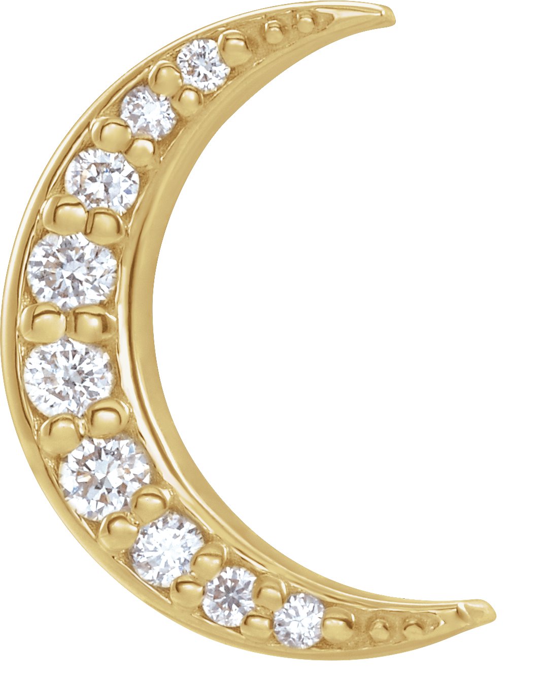 14K Yellow .04 CTW Diamond Crescent Moon Single Earring Ref 17676566