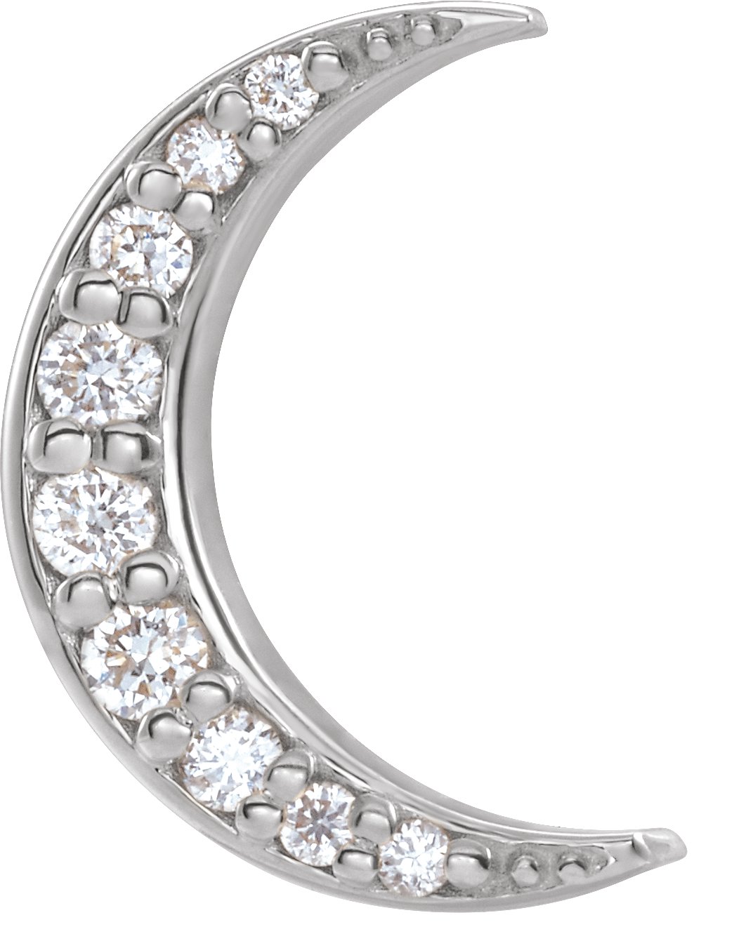 Platinum .04 CTW Diamond Crescent Moon Single Earring Ref 17676569