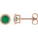 14K Rose 3.5 mm Natural Emerald Beaded Bezel-Set Earrings