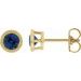 14K Yellow 3.5 mm Natural Blue Sapphire Beaded Bezel-Set Earrings