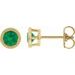 14K Yellow 4.5 mm Natural Emerald Beaded Bezel-Set Earrings