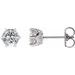 14K White 5 mm Natural White Sapphire & .03 CTW Natural Diamond Crown Earrings