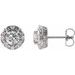 14K White 4 mm Natural White Sapphire & 1/10 CTW Natural Diamond Halo-Style Earrings