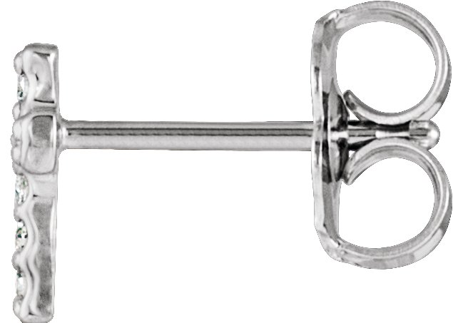 14K White .03 CTW Natural Diamond Cross Single Earring