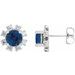 Sterling Silver Natural Blue Sapphire & 1/5 CTW Natural Diamond Earrings