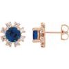 14K Rose Blue Sapphire and .07 CTW Diamond Earrings Ref 15389363