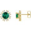 14K Yellow Emerald and .07 CTW Diamond Earrings Ref 15389101