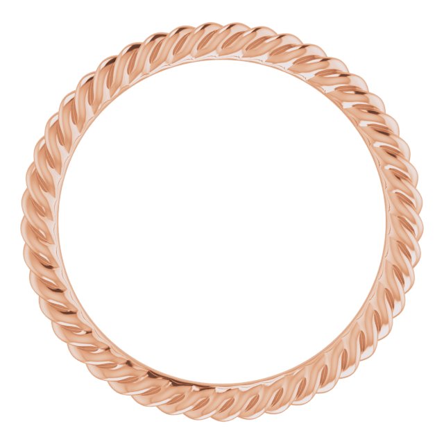 14K Rose 1.3 mm Skinny Rope Band Size 3