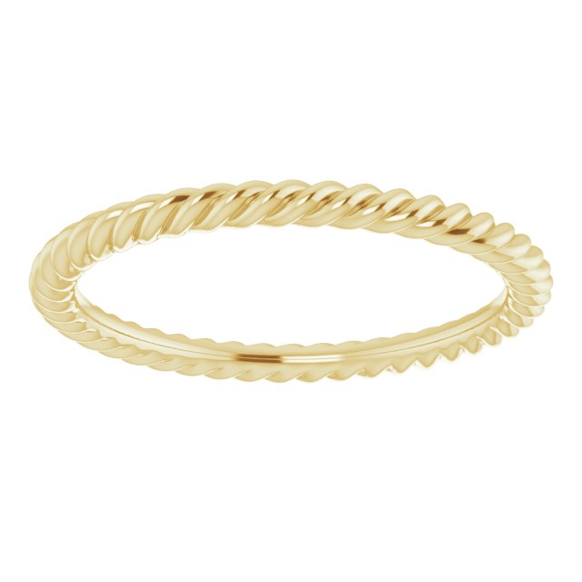 14K Yellow 1.3 mm Skinny Rope Band Size 3.5