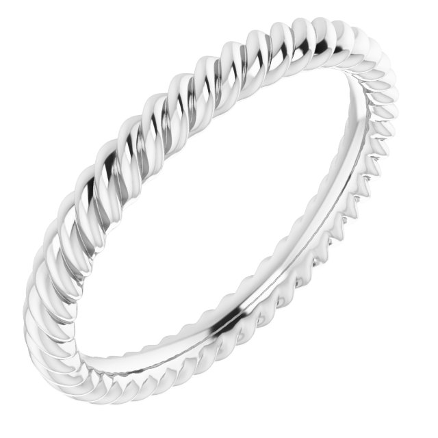 Continuum Sterling Silver 2 mm Skinny Rope Band Size 3