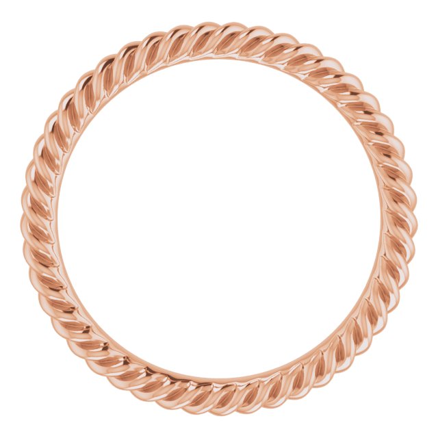 14K Rose 2 mm Skinny Rope Band Size 3