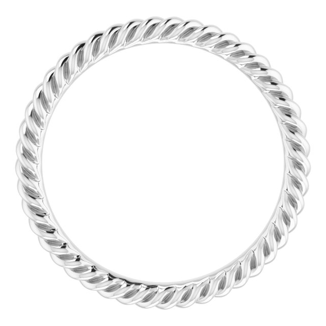 Continuum Sterling Silver 2 mm Skinny Rope Band Size 3.5