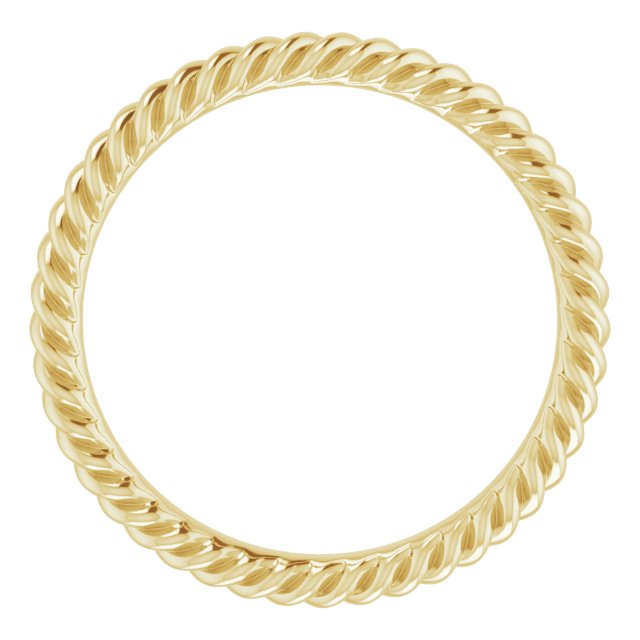 18K Yellow 2 mm Skinny Rope Band Size 3.5