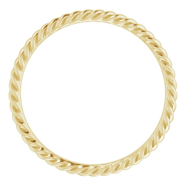 14K Yellow 2 mm Skinny Rope Band Size 9