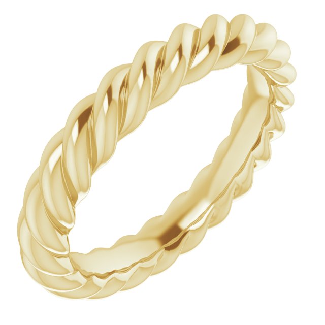 18K Yellow 3 mm Skinny Rope Band Size 3