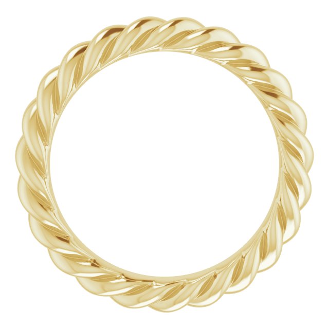 14K Yellow 3 mm Skinny Rope Band Size 3.5