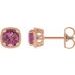 14K Rose 4 mm Natural Pink Tourmaline Earrings