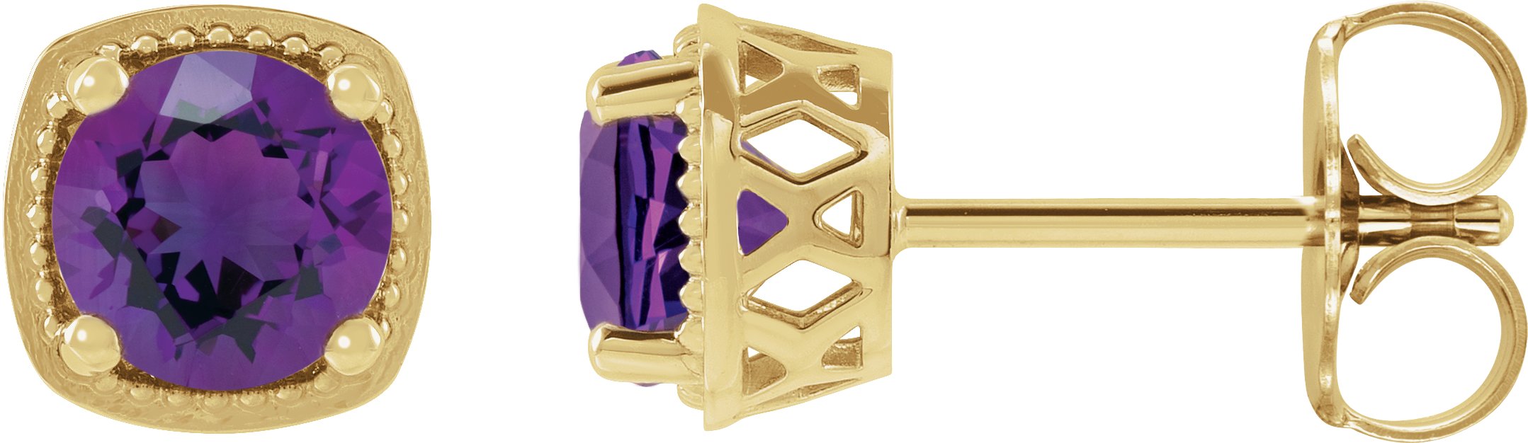 Round 4-Prong Earrings
