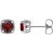 Sterling Silver 5.5 mm Natural Mozambique Garnet Earrings