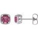 Sterling Silver 5.5 mm Natural Pink Tourmaline Earrings