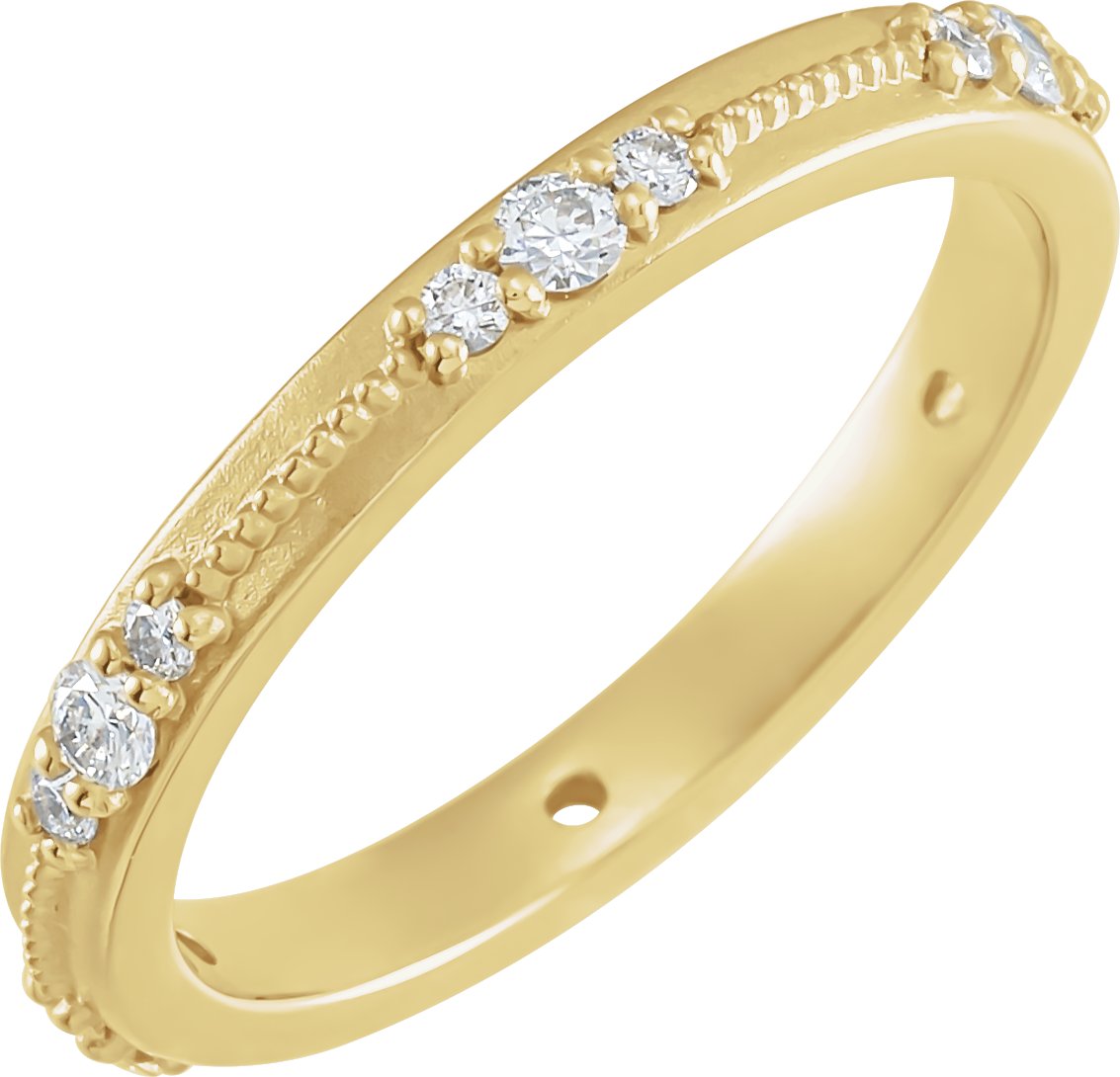 14K Yellow 1/3 CTW Natural Diamond Eternity Band Size 6.5