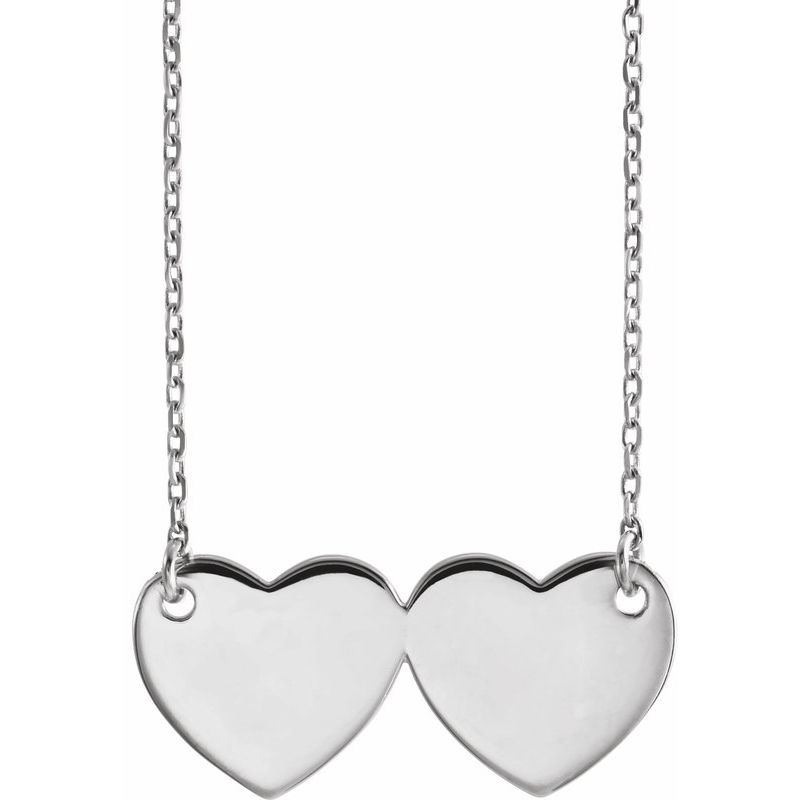 Engravable Double Heart Necklace or Center