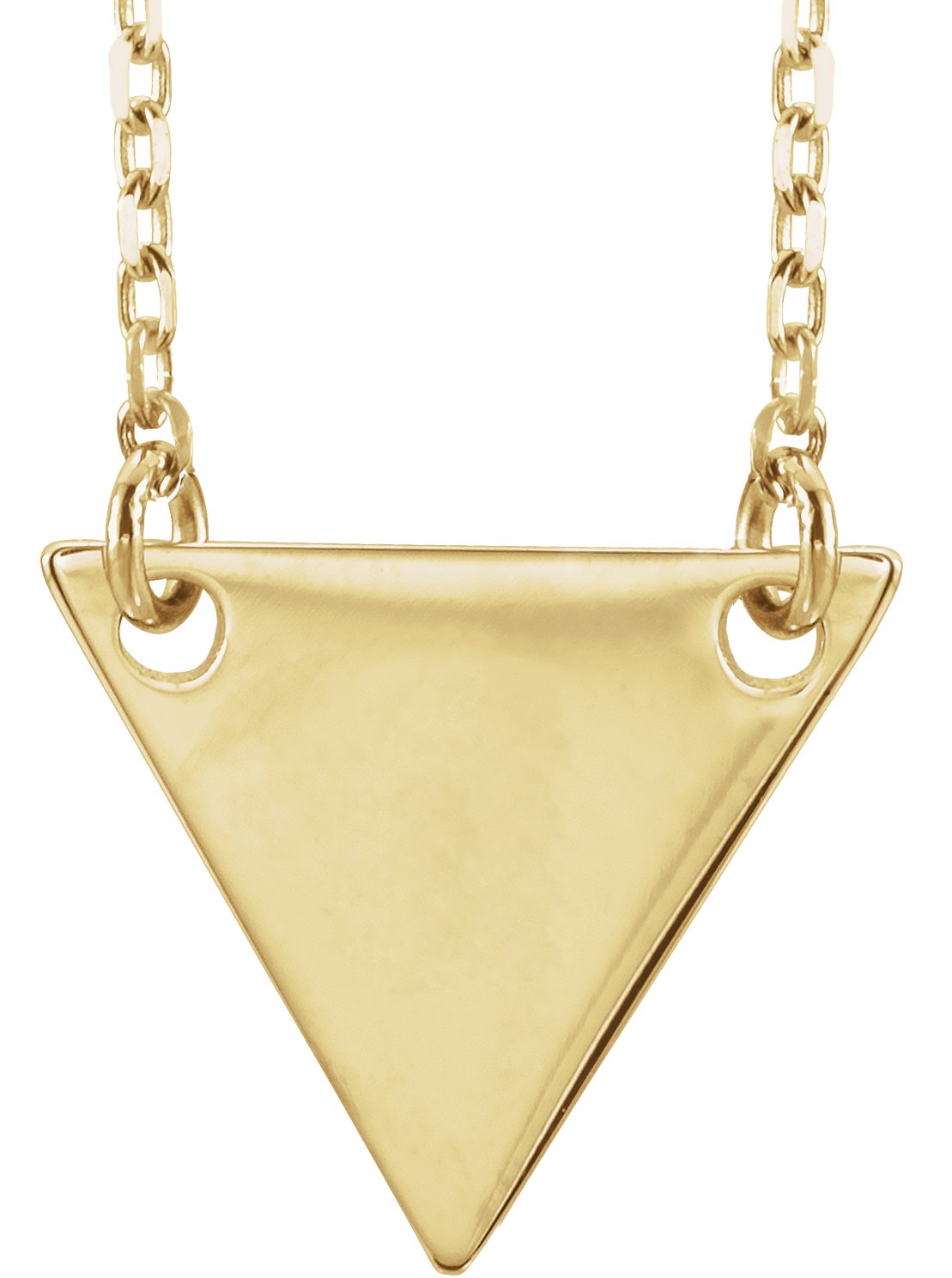 14K Yellow Engravable Geometric 16-18" Necklace