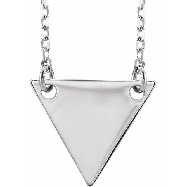 Sterling Silver Engravable Geometric 16-18 Necklace