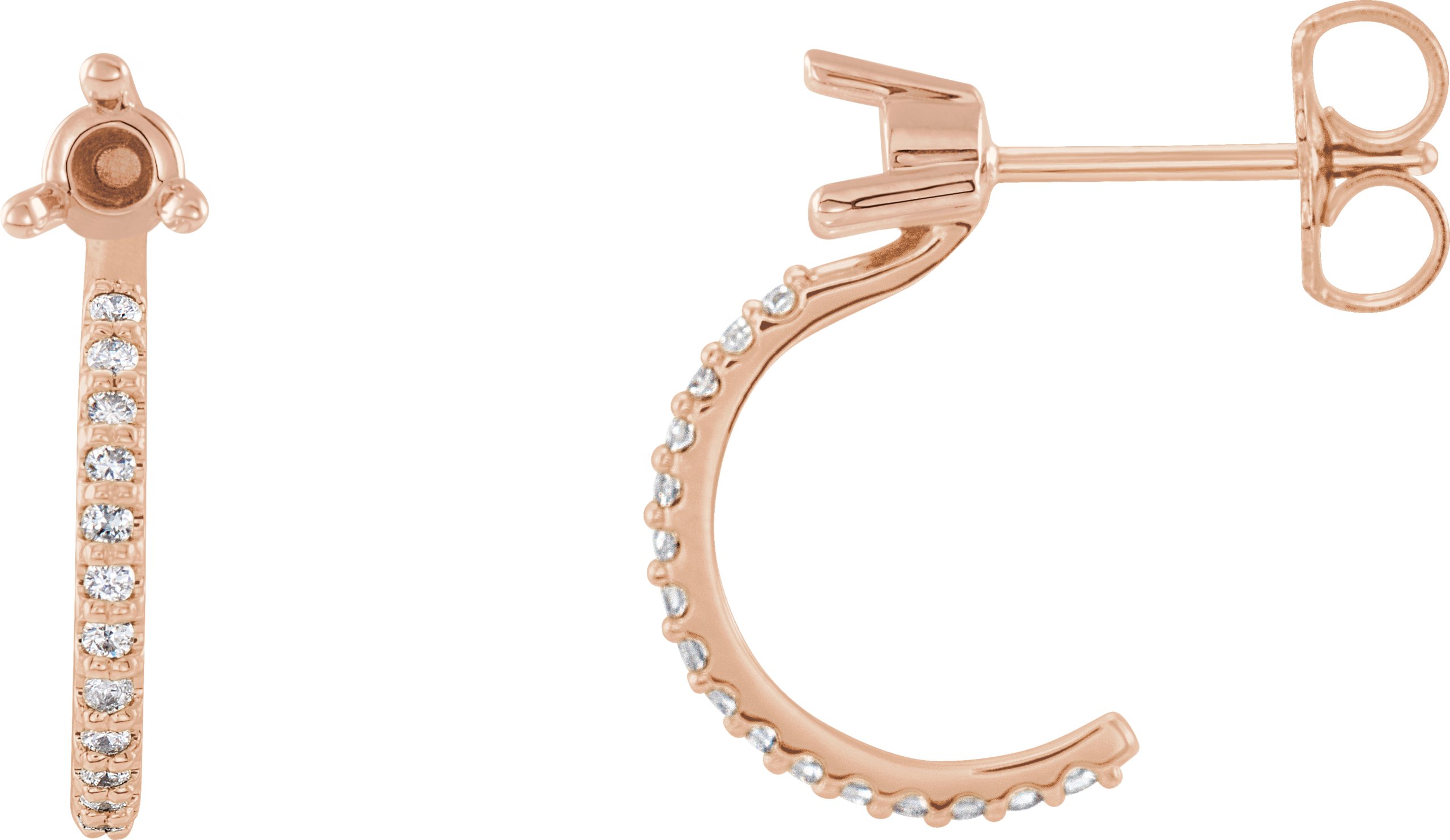 Accented J-Hoop Earrings
