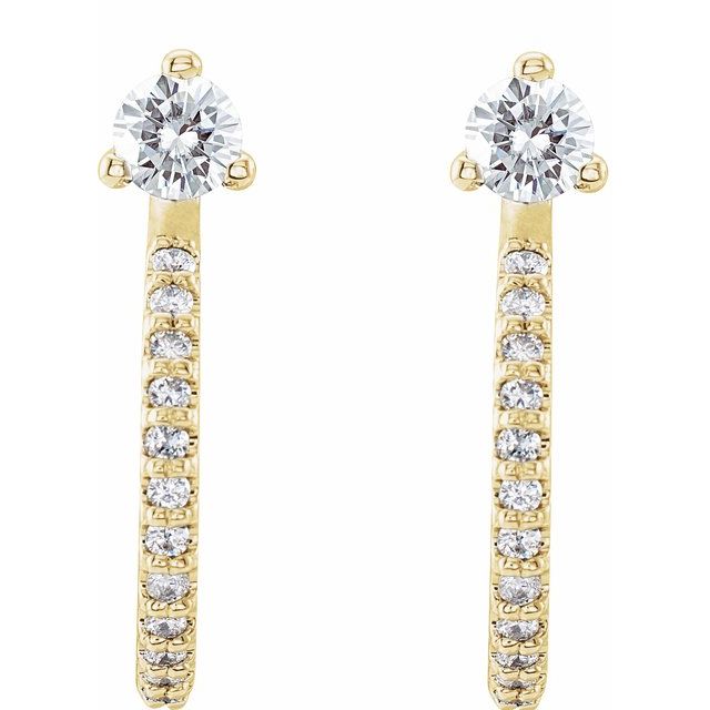 14K Yellow 1/3 CTW Natural Diamond Hoop Earrings