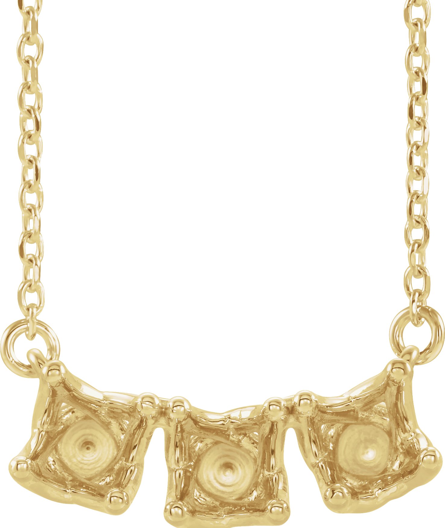 Three-Stone Curved Bar Necklace or Center