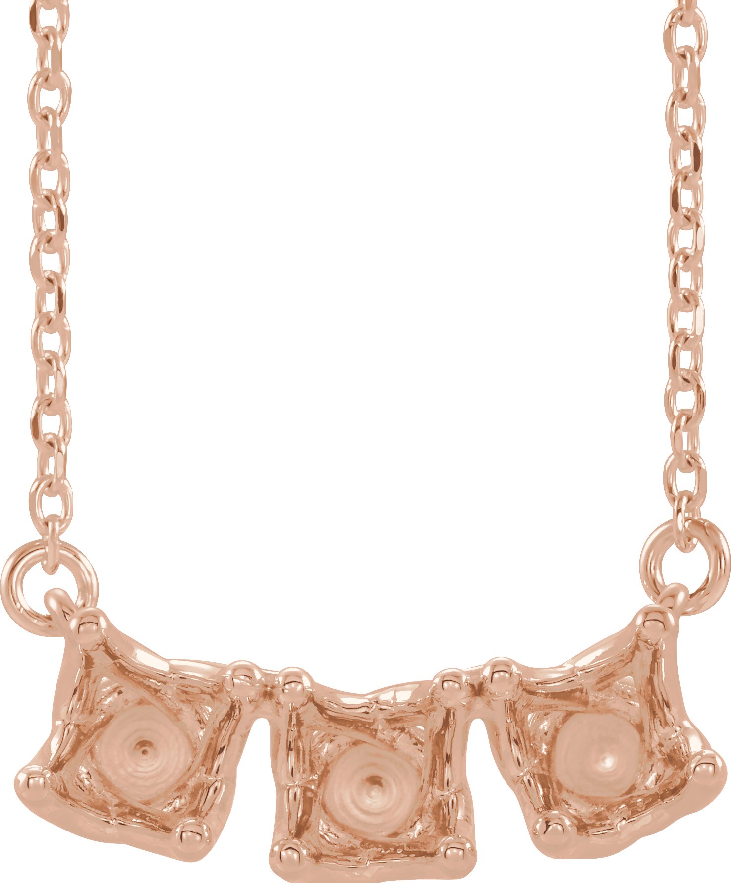 Three-Stone Curved Bar Necklace or Center