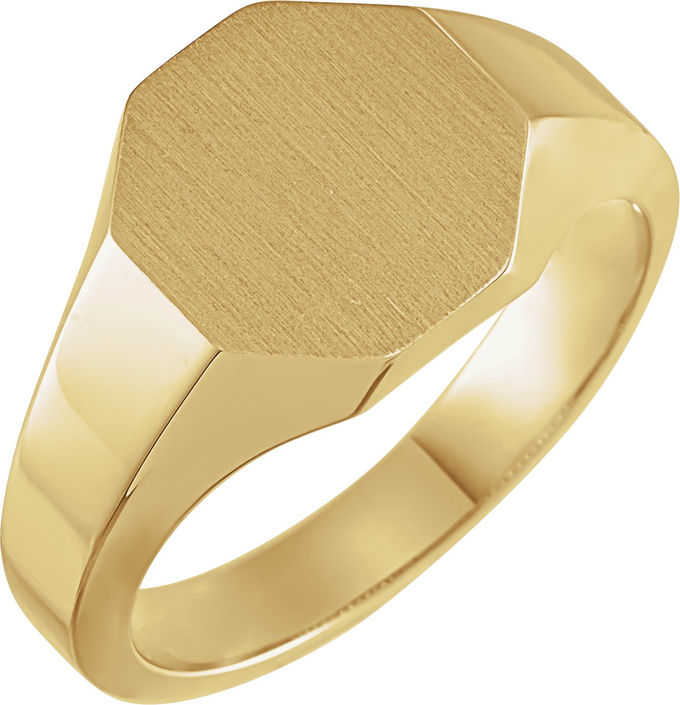 14K Yellow 12.4x12.1 mm Octagon Signet Ring