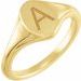 14K Yellow 10.4x7.1 mm Oval Fluted Signet Ring