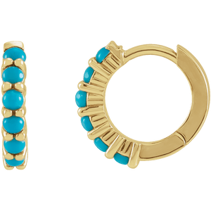 turquoise huggie hoop earrings
