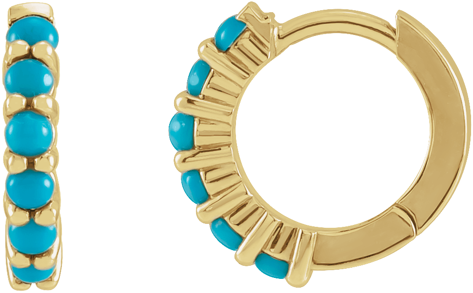 turquoise huggie hoop earrings