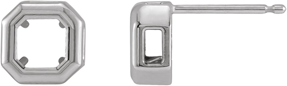 Asscher Bezel-Set Bezel Earrings