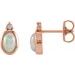 14K Rose Natural White Ethiopian Opal & .06 CTW Natural Diamond Bezel-Set Earrings