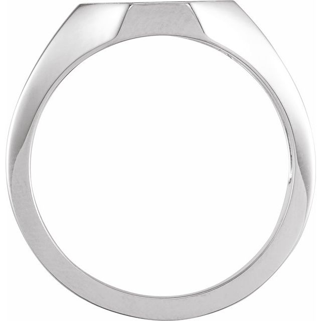 Sterling Silver 12.4x12.1 mm Octagon Signet Ring