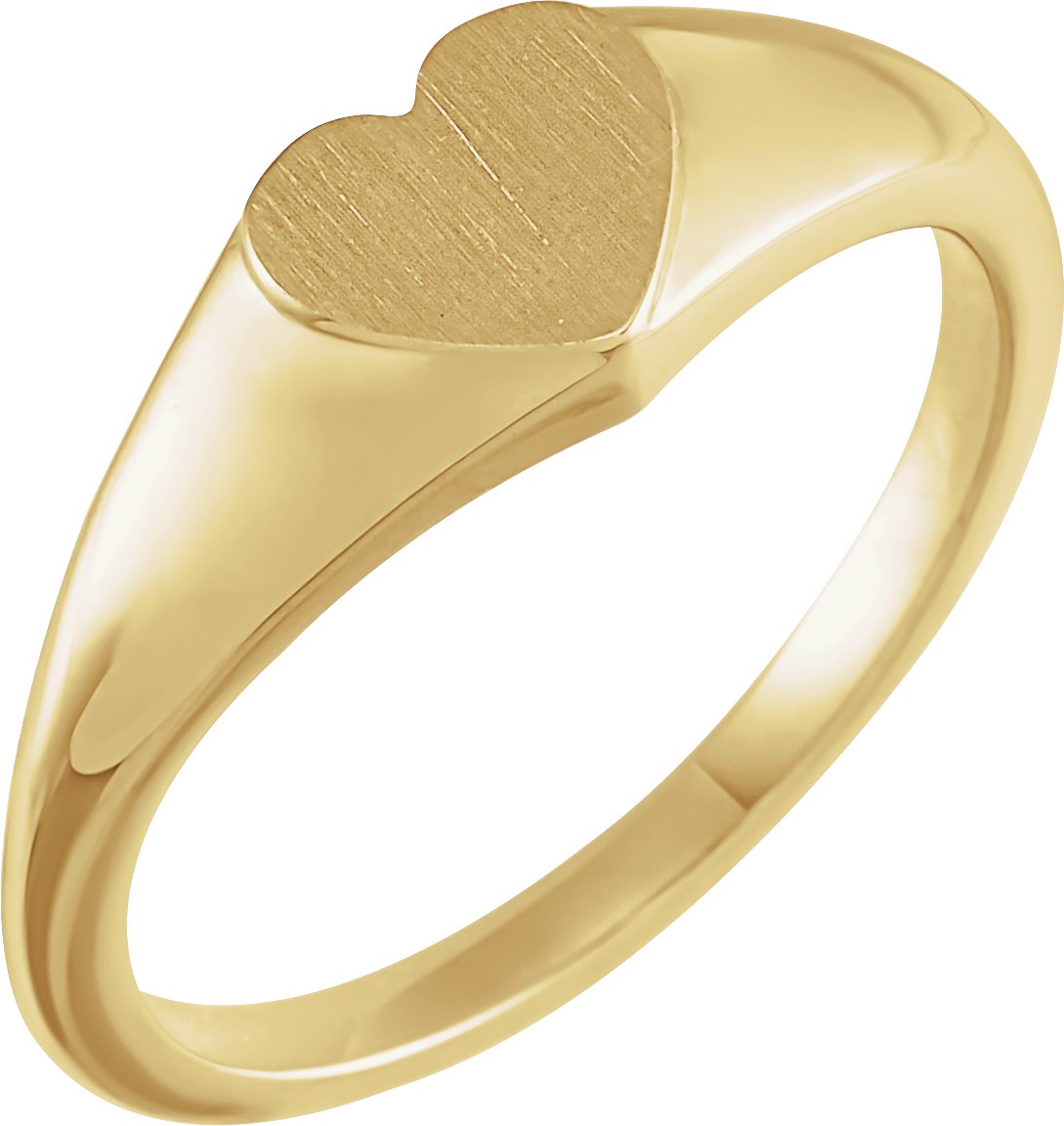 14K Yellow 6.4 mm Heart Signet Ring