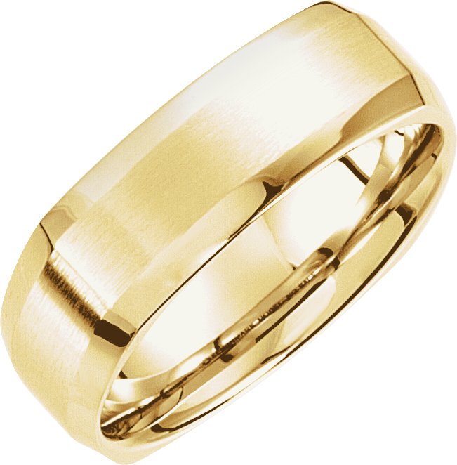 14K Yellow 7 mm Beveled Edge Band Size 10 Ref 5188316