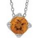 Sterling Silver 5 mm Round Natural Citrine Solitaire 16-18